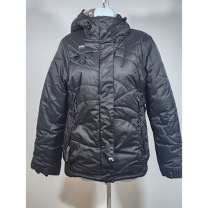 Women's Billabong Black Ski & Snow Jacket S w/White Abstract Lining Cabin Core